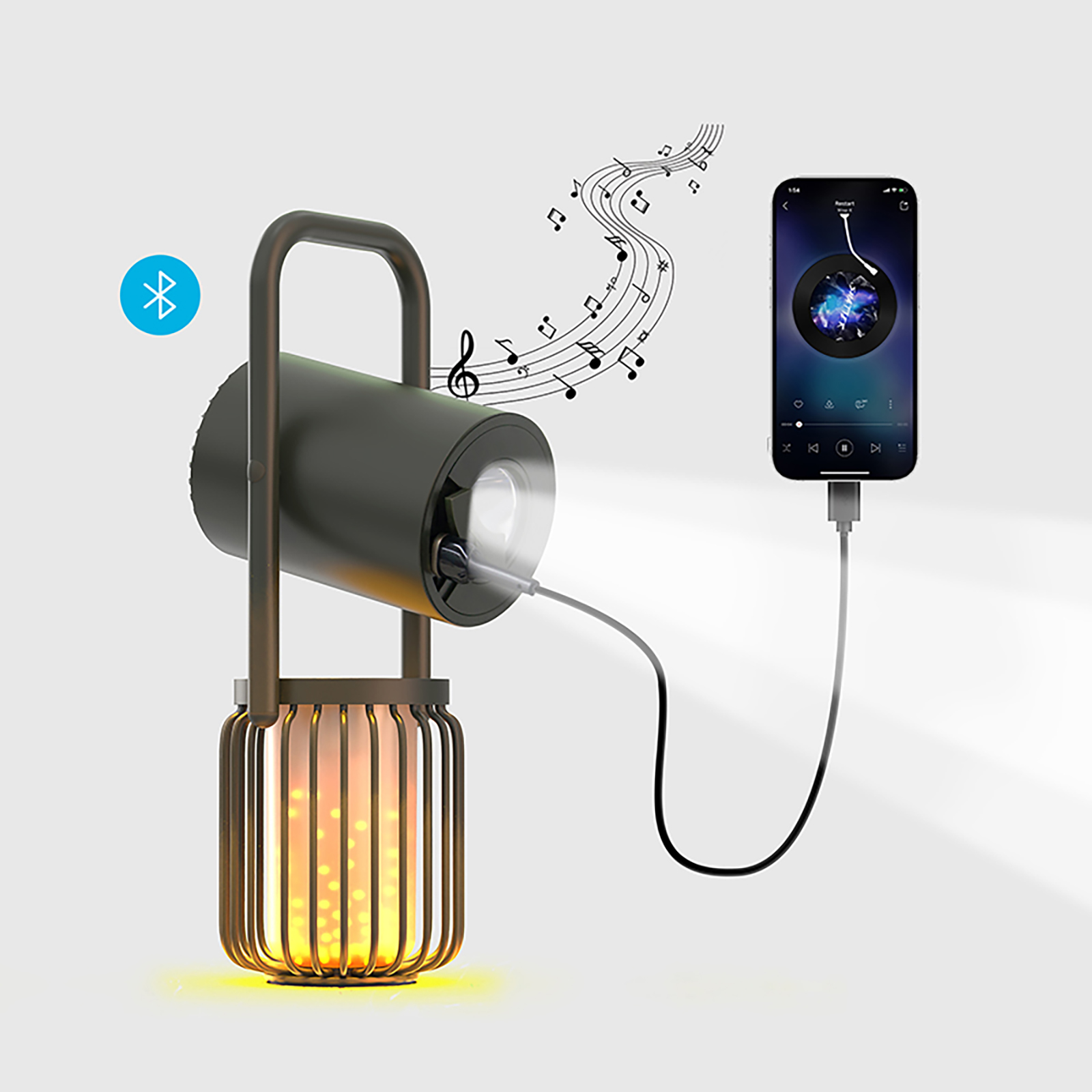 X1 Flaming Multifunctional Outdoor Light Wireless Speaker （With Powerbank）