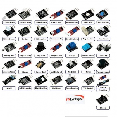 37 Sensors Assortment Kit 37 in 1 Sensor Module Starter Kit for Arduino ...