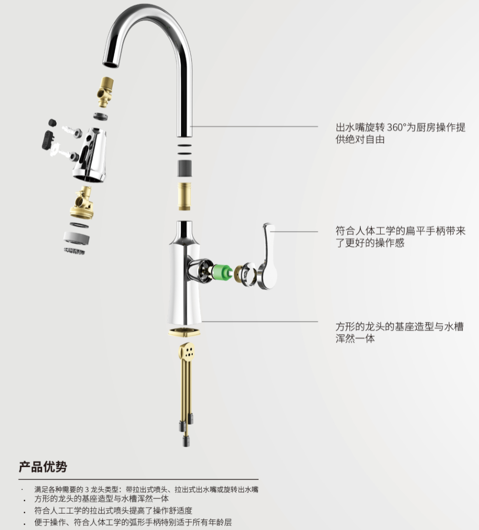 933-398单孔冷热混淆菜盆抽拉龙头