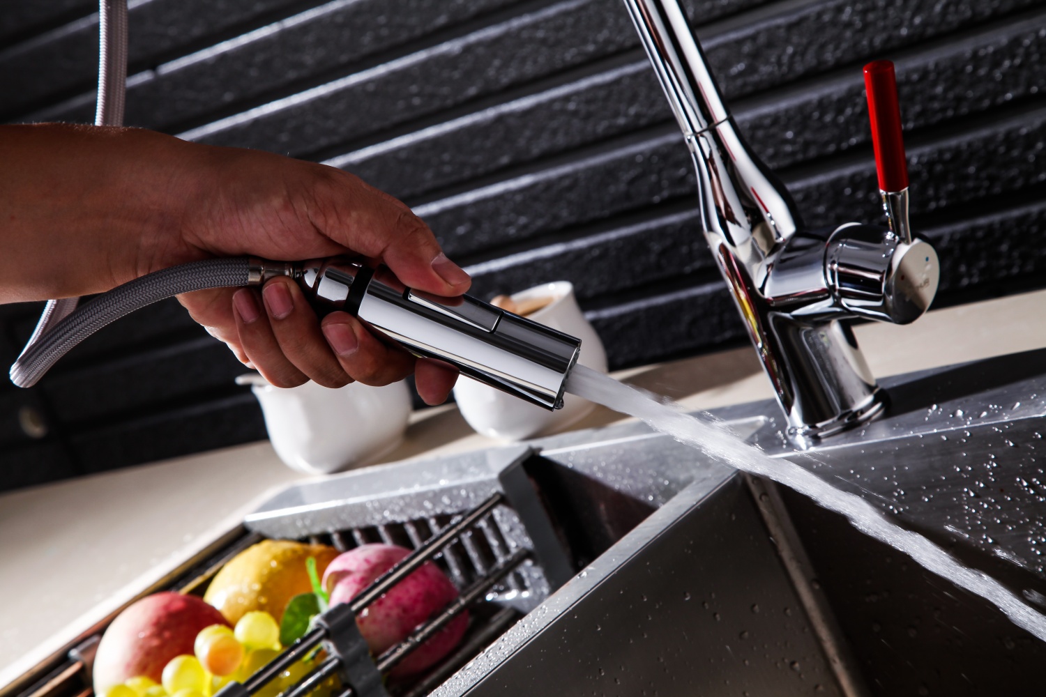 933-384单孔冷热混淆菜盆抽拉龙头