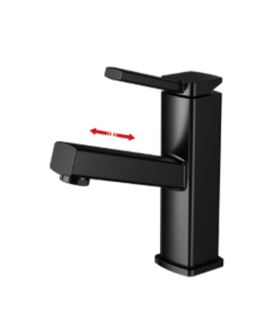 913-400面盆单孔冷热混淆抽拉龙头