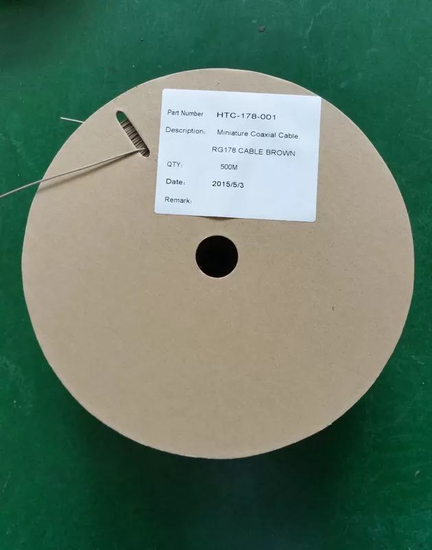 0~6 GHz RG 178 Wireless Communication System Miniature Coaxial Cable With Silver Plated Copper Wire