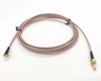 MMCX Right Angle Plug To SMB Female Straight RF Cable Assembly RG 178