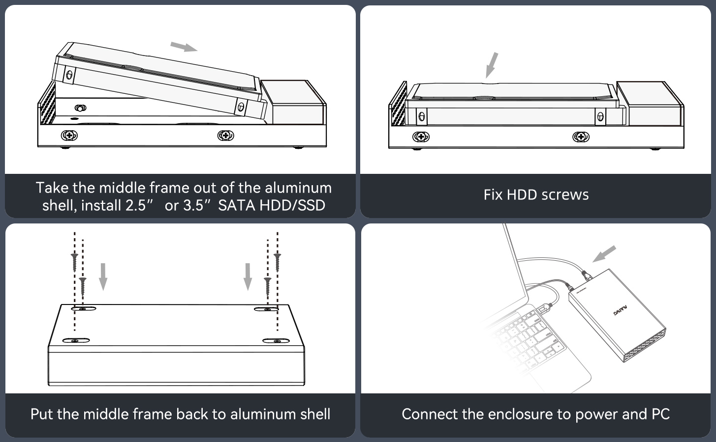 k3527ch-typec-usb3-1-gen2-10gbps-3-5-hdd-enclosure-with-hub