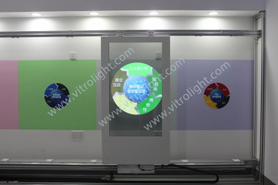 Transparent OLED mobile slide-Enterprise showroom