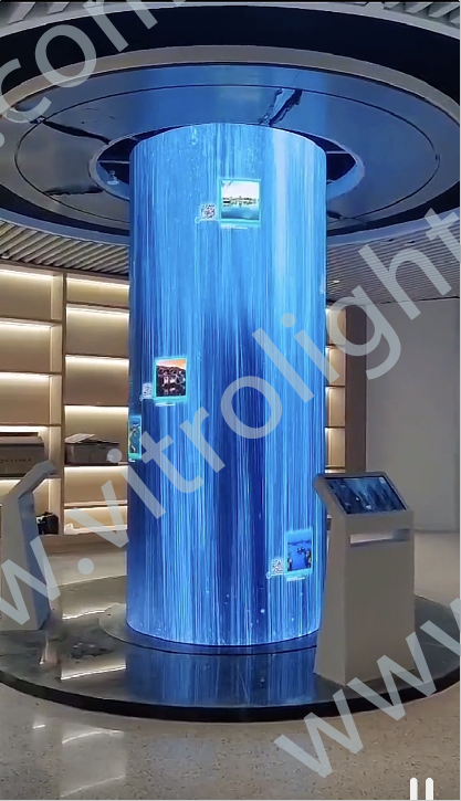 The LED of cylindrical screen