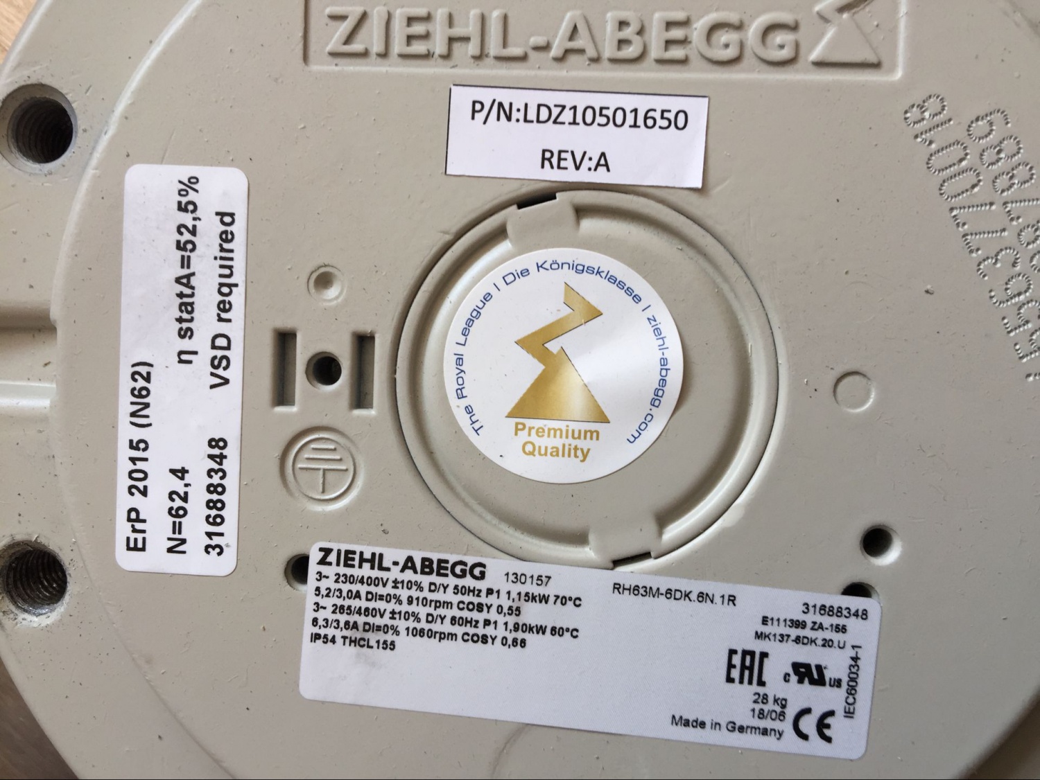 Siemens, LDZ10501603, BLOWER,19.8