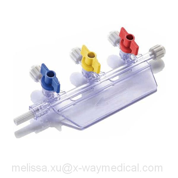 One-handed Clinical simultaneous multiple infusion drug delivery manifold with tube, fast emergency multi-channel fixation blood transfusion system device three port stopcock