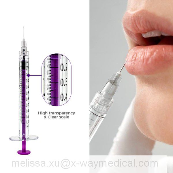 1ml Low Dead Space Needle with PC Syringe, crystal zero residue piston beauty plastic aesthetic surgery injection syringes