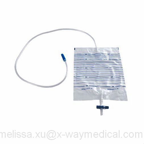 2000ml 4000ml Economical Urinary drainage collecting vessel, Labex free Urine collection bag with non-return valve