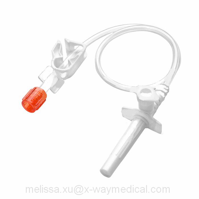 Low pressure contrast media agent Transfer set with clave spike and dual non-return check valve T connector