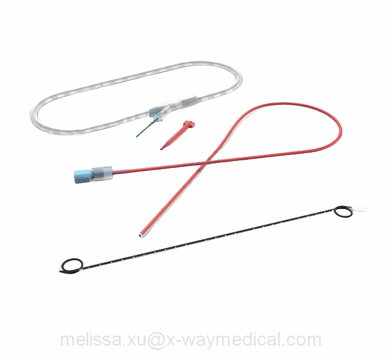 12 months Radiopaque Silicone Long-Term indwelling ureteral stent, 6F 7F 8F Soft silica long term visualize pigtail stent with marker and spray PTFE guide wire