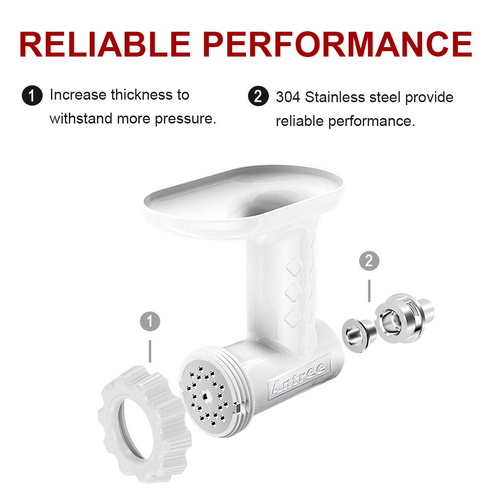 Antree Food Grinder Attachment for KitchenAid Stand Mixers, Includes