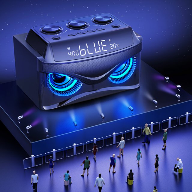 SOAIY S68 Eagle Eye Wooden Wireless Bluetooth Speaker With Display