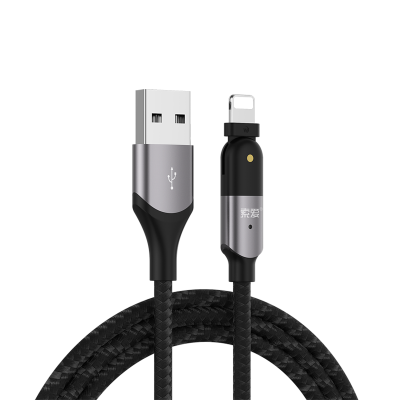 SOAIY 180 degree rotating head i8 ix i11 i12 2A fast charging charger data usb charger cable