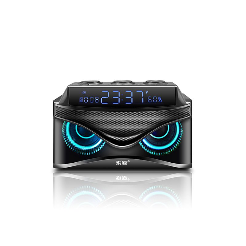 SOAIY S68 Eagle Eye Wooden Wireless Bluetooth Speaker With Display