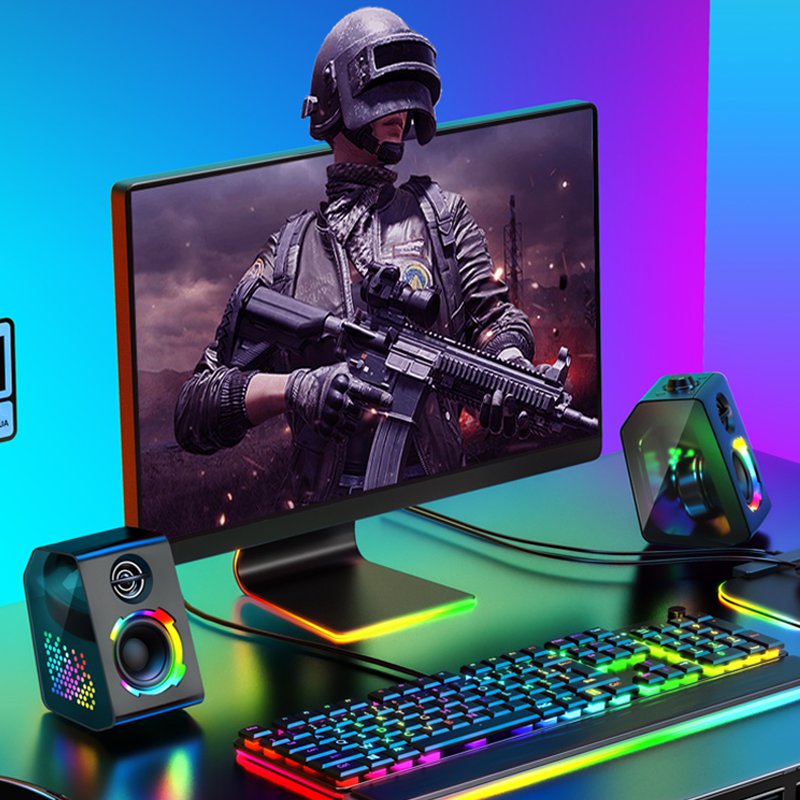 SOAIY SH20 RGB light gaming desktop Bluetooth 5.0 active sound box computer speaker