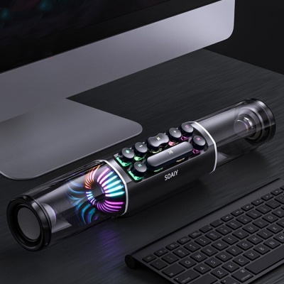 SOAIY SH19 gaming version Bluetooth sound bar wired RGB led light gaming speakers