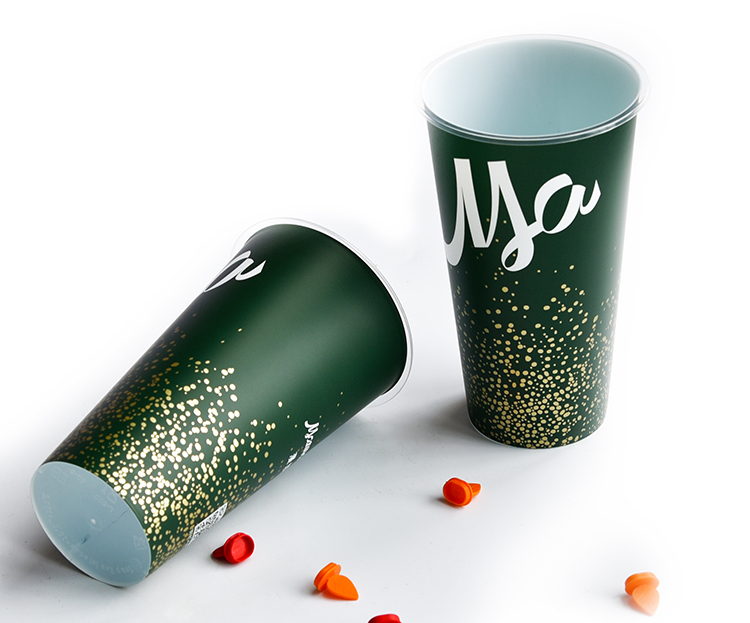 520ml custom printed bubble tea plastic cups logo supplier