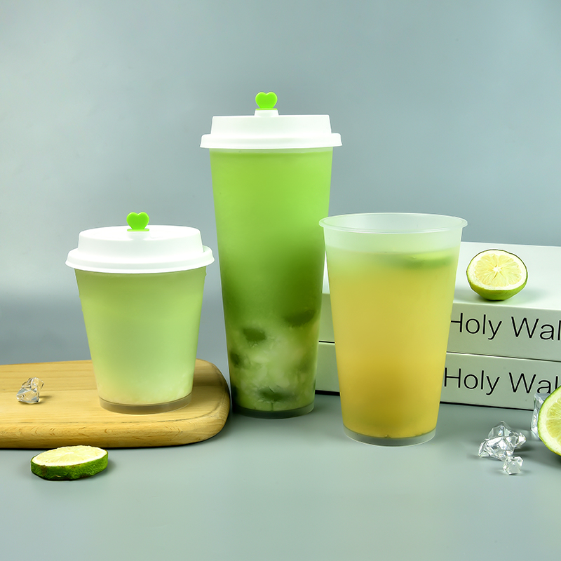 520ml custom printed bubble tea plastic cups logo supplier