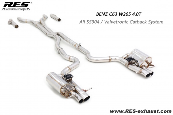 BENZ C63 W205 All SS304 / Valvetronic Catback System