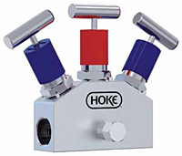 HOKE双关断和排放压力表阀，型号 HM8322