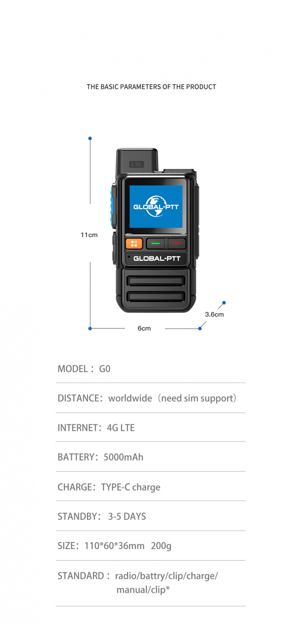 G0plus global-ptt mini 4G full bands EU/NA poc radio two way radio unlimited distance high quality