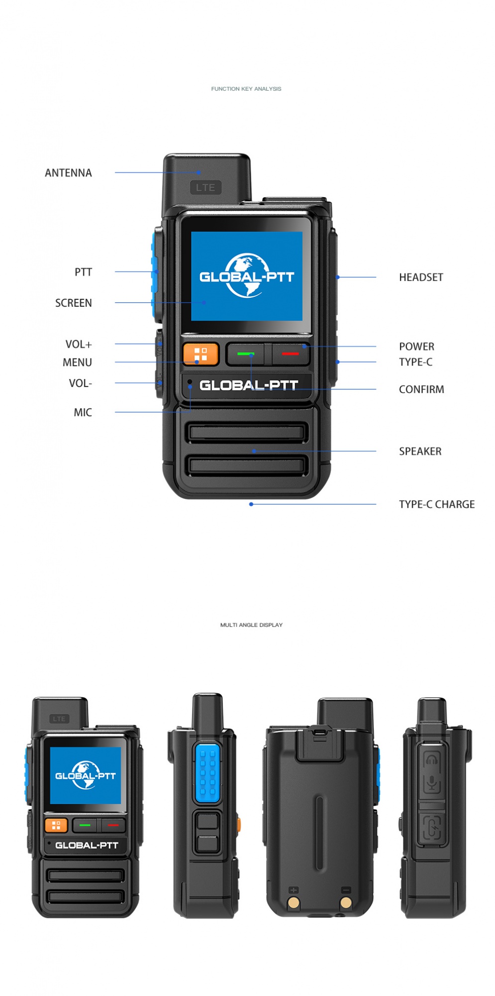 G0plus global-ptt mini 4G full bands EU/NA poc radio two way radio unlimited distance high quality