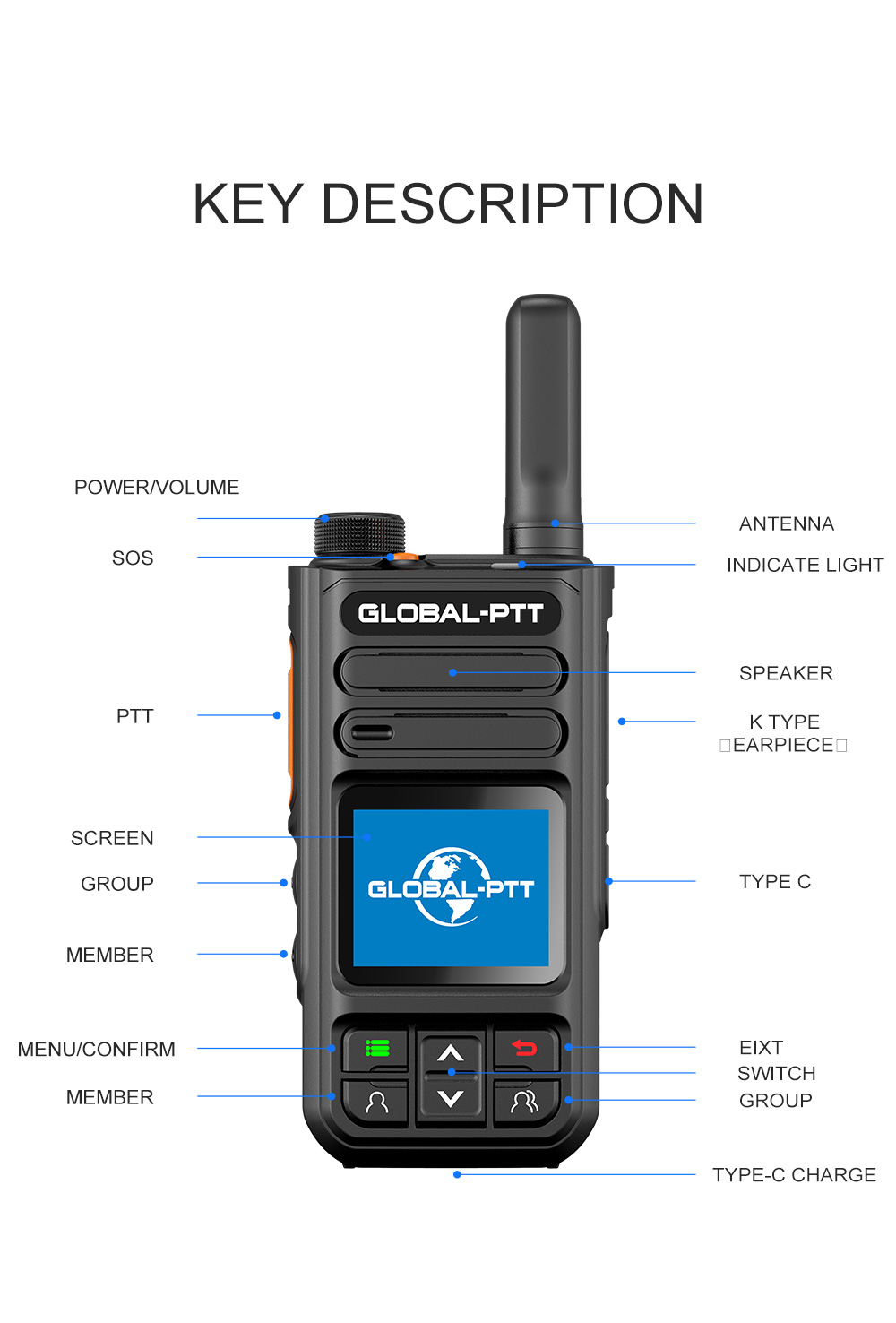G9plus global-ptt mini 4G full bands EU/NA poc radio two way radio unlimited distance high quality