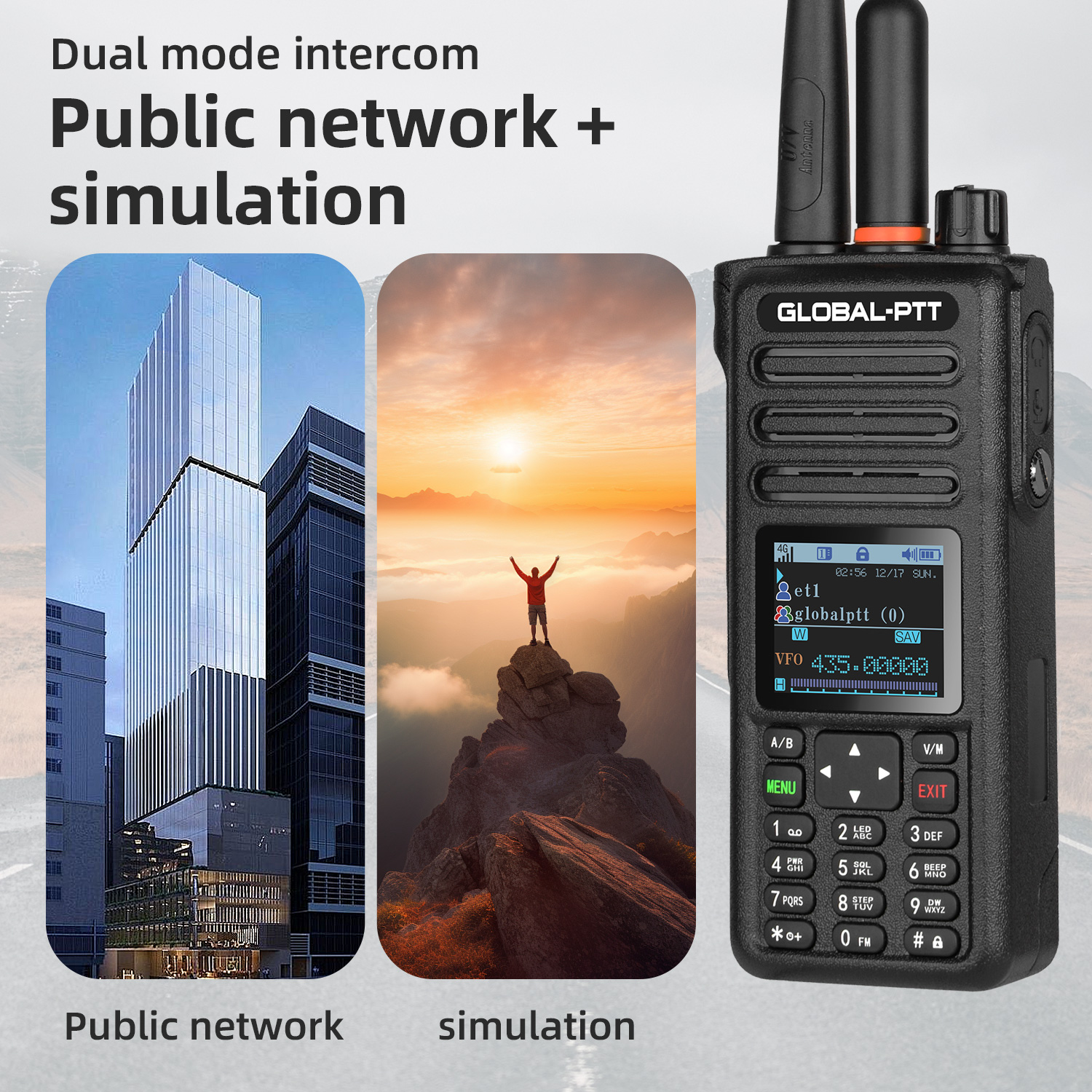 G8plus POC+UHF （350-520MHZ）global-ptt worldwide two way radio  10 watts analog