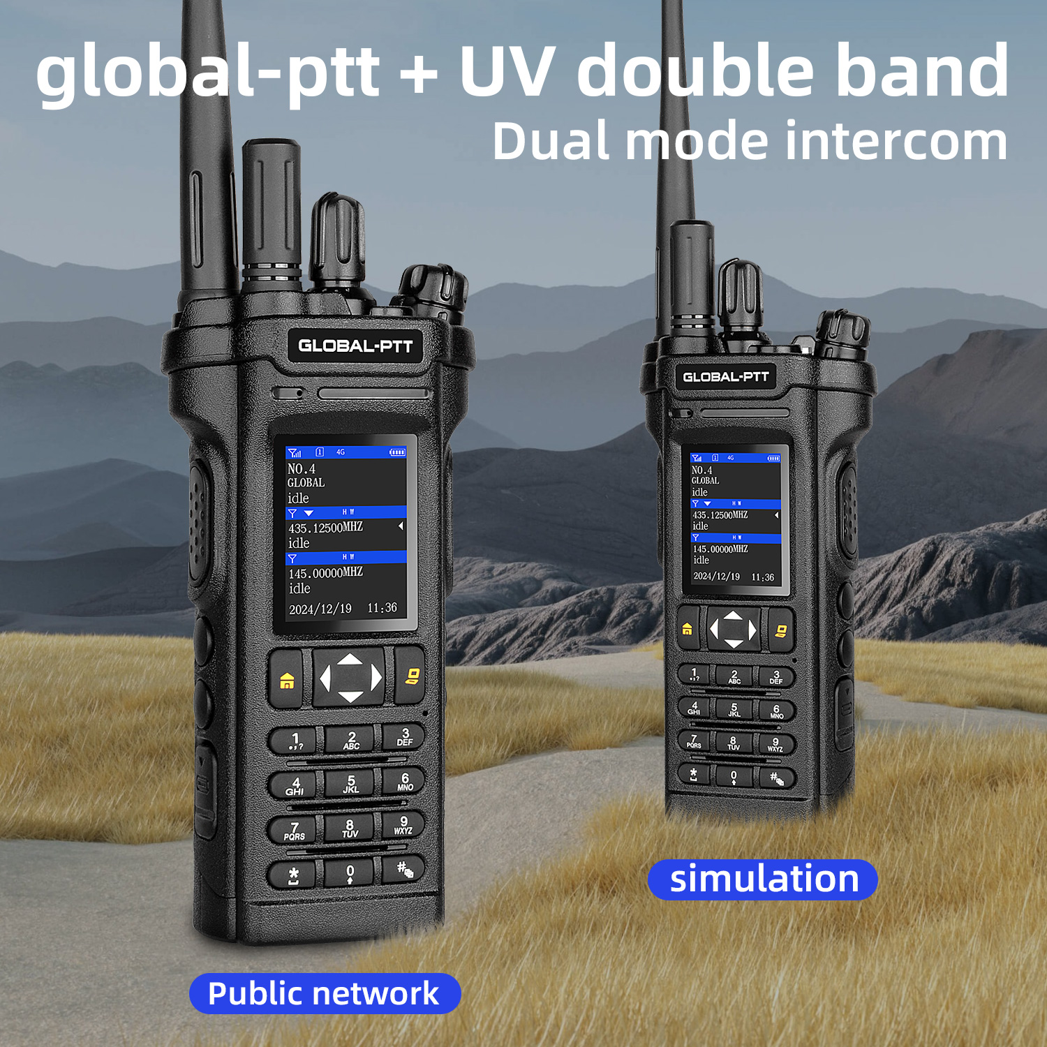 5288plus POC+UV （136-174MHZ&400-490MHZ）global-ptt worldwide two way radio  8 watts analog