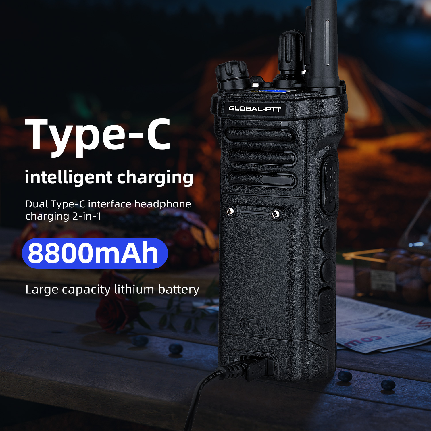 5288plus POC+UV （136-174MHZ&400-490MHZ）global-ptt worldwide two way radio  8 watts analog