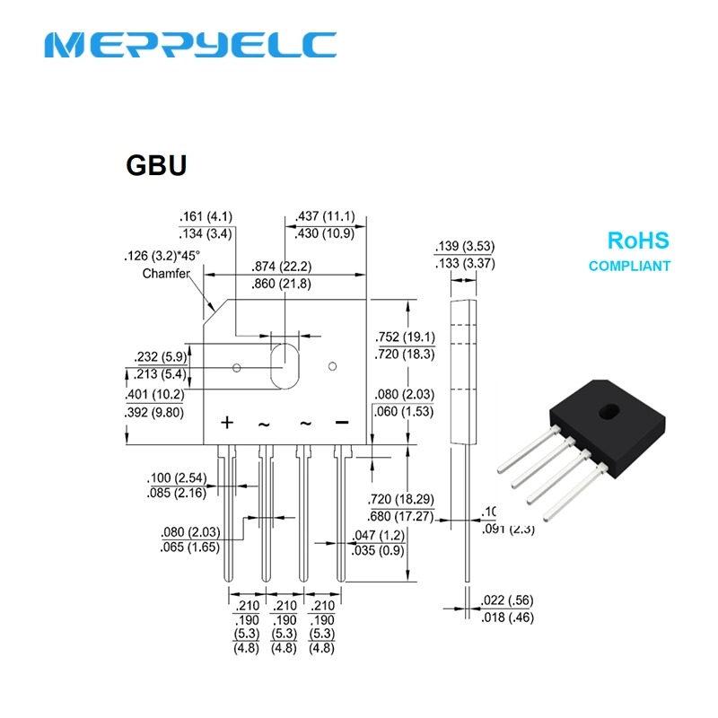 Glass Passivated Bridge Rectifiers 25A 50 to 1000 V GBU2510