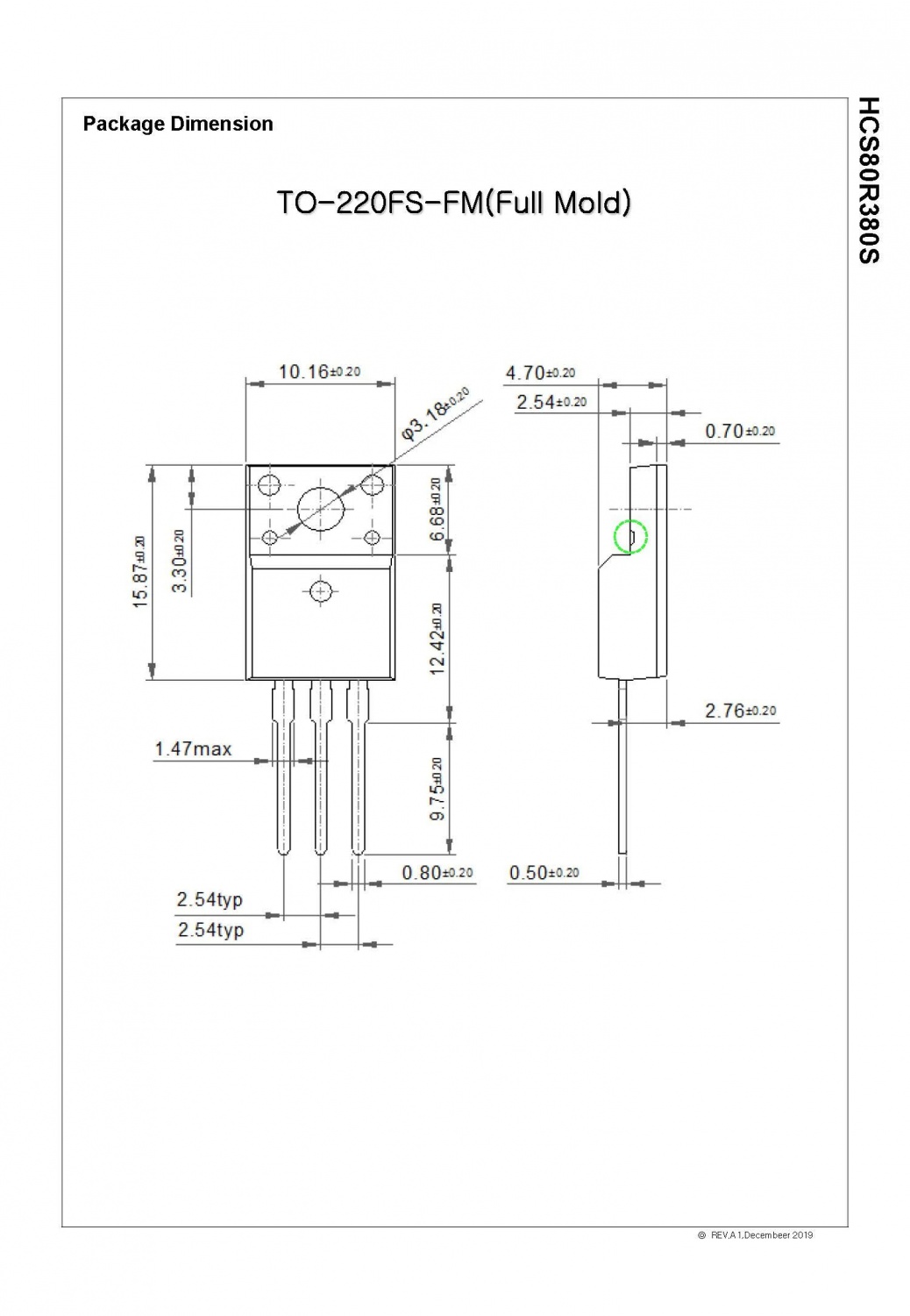 Hcs80r850s 800V 13A to-220f N-Channel Super Junction Mosfet