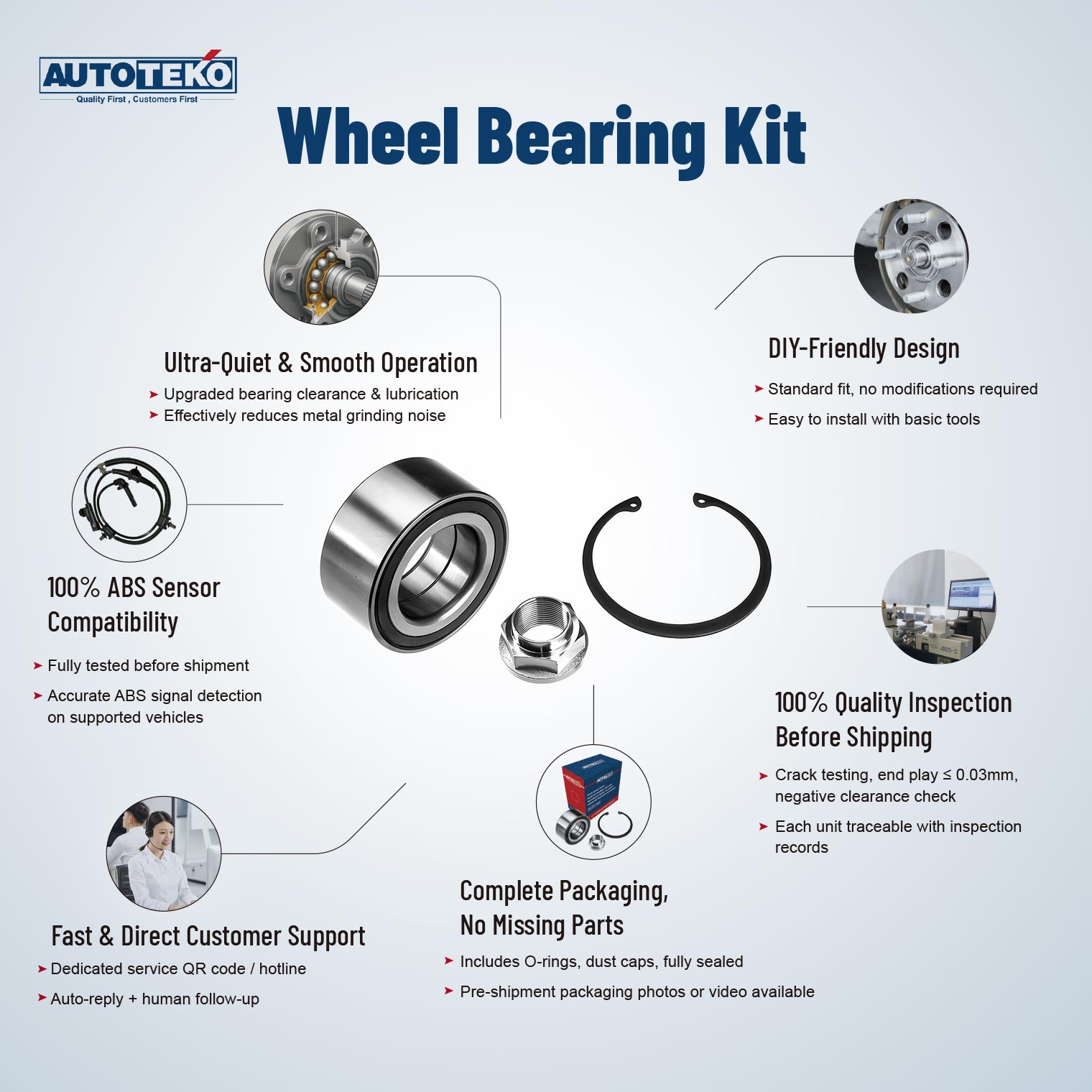 Wheel bearing Kits for DAEWOO VKBA3269, 96280244, ​96264600, 713 6446 90, R190.03 ,