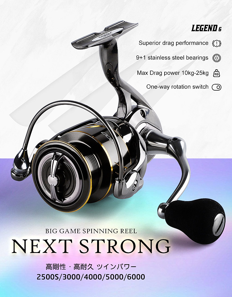 Noeby 14000 20000 Spinning Fishing Reel 30kg Max Drag 4.11 Gear