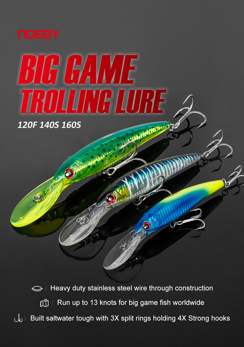 Noeby Fast Sinking Fishing Lures 85mm