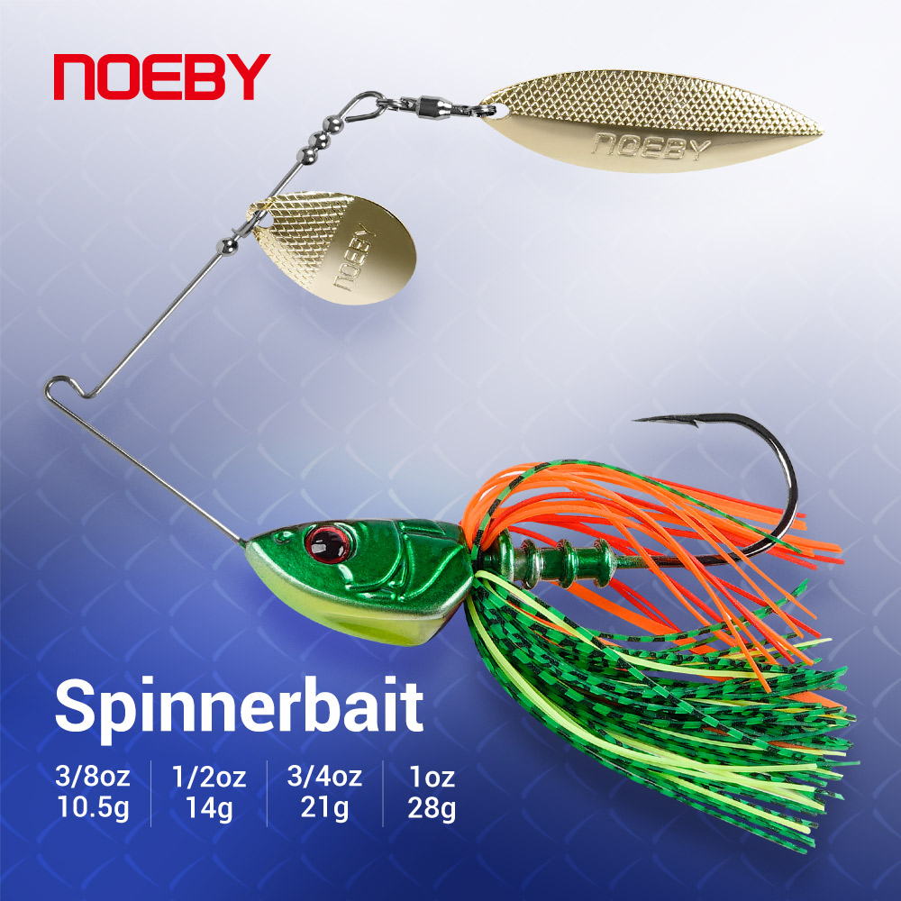 Noeby Spinnerbait Double Willow Blade Needle Stinger Hook Spoon Wire
