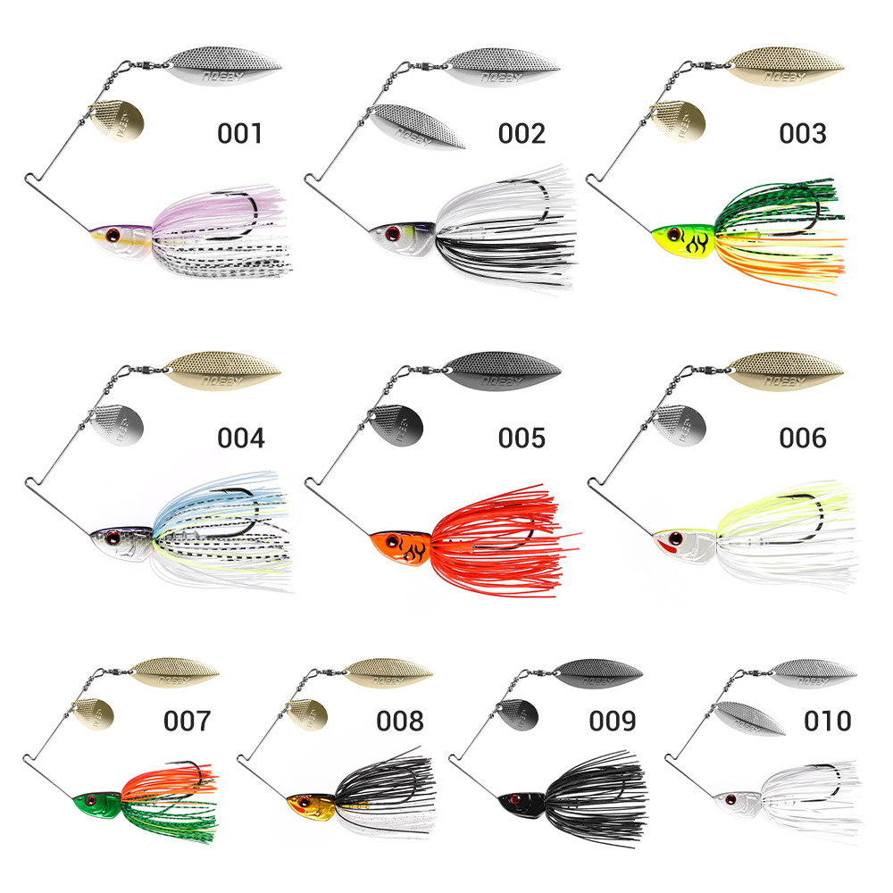 Noeby Spinnerbait Double Willow Blade Needle Stinger Hook Spoon Wire