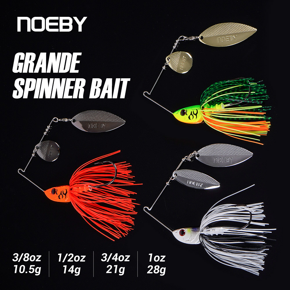 Noeby Spinnerbait Double Willow Blade Needle Stinger Hook Spoon Wire