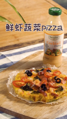 鲜虾蔬菜美食探店视频