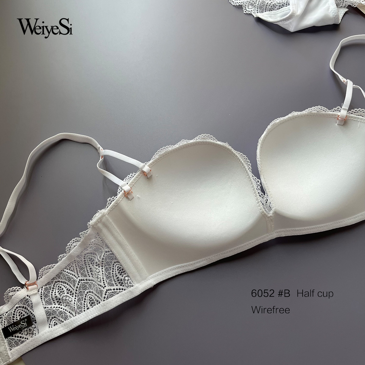 Weiyesi Wireless Demi Bra. Half Cup Lace Bra Set 6052#B,Weiyesi ...