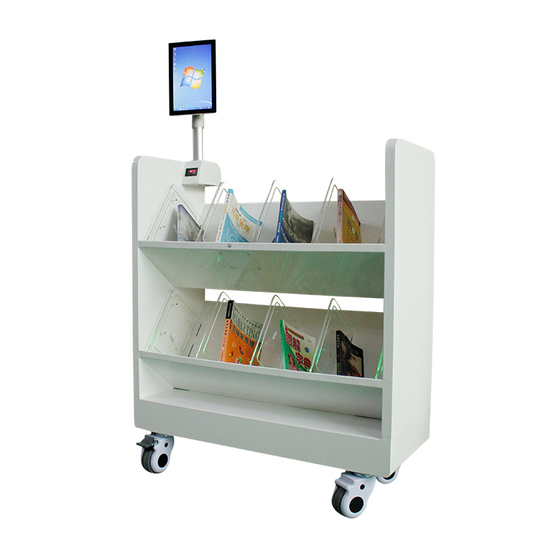 RFID智能还书车 图书馆盘点自助还书车 10.1寸触控屏HF多书扫描快速还书